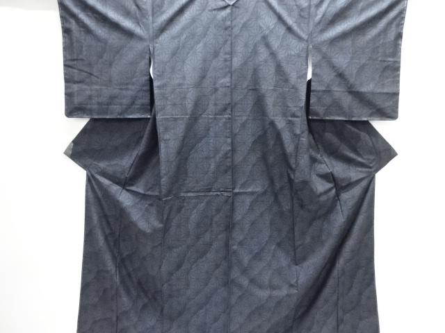 未使用品　麻の葉模様織り出し本場泥大島紬着物(7マルキ)